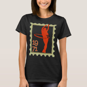 T-shirt Timbre Postage Avec Hula Hoop Girl 1971