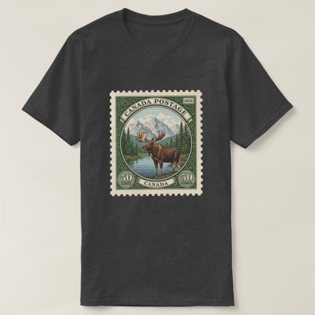 T-shirt Timbre postal vintage Canada (Design devant)