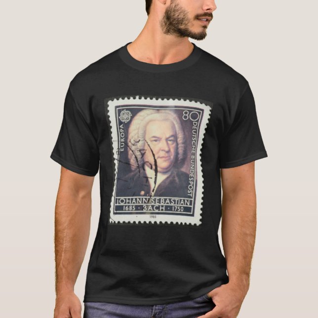 T-shirt Timbre Postal Vintage Johann Sebastian Bach (Devant)