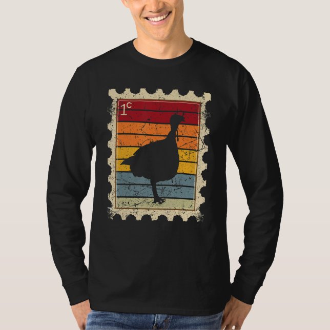T-shirt Timbre-Poste Avec Un Dindon Coucher De Soleil (Devant)