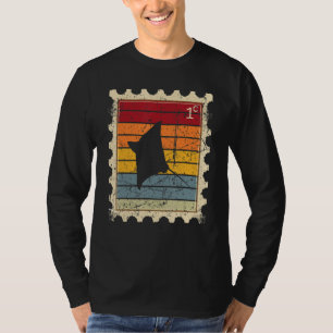T-shirt Timbre-poste avec une raie à crépuscule