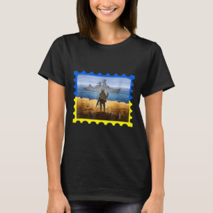 T-shirt Timbre-poste vintage rétro Ukraine Drapeau Fierté