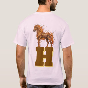 T-shirt Timbre Sauvage – Art de Chevaux Majestueux en Cour