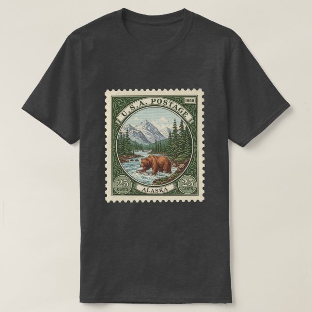 T-shirt Timbre Vintage d'Alaska (Design devant)