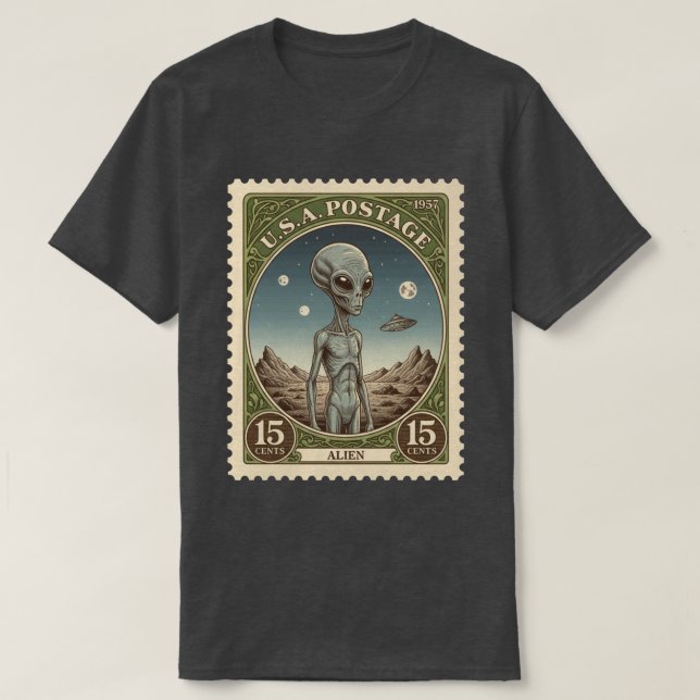 T-shirt Timbre Vintage d'Alien (Design devant)
