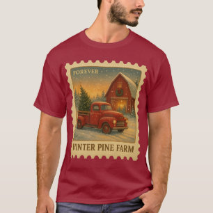 T-shirt Timbre « Winter Pine Farm – Forever »