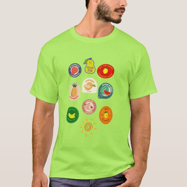 T-shirt Timbres de fruits à profusion sains (Devant)