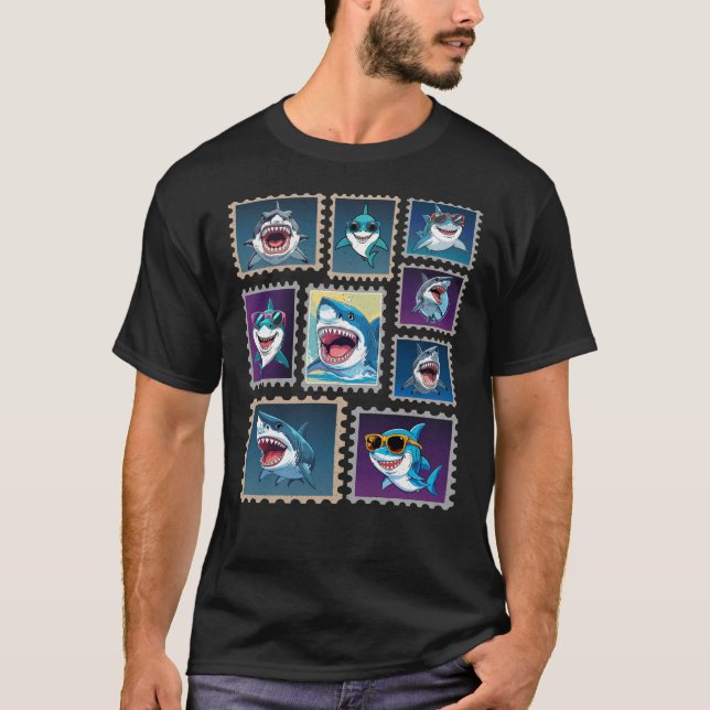 T-shirt Timbres de requin 1 (Devant)