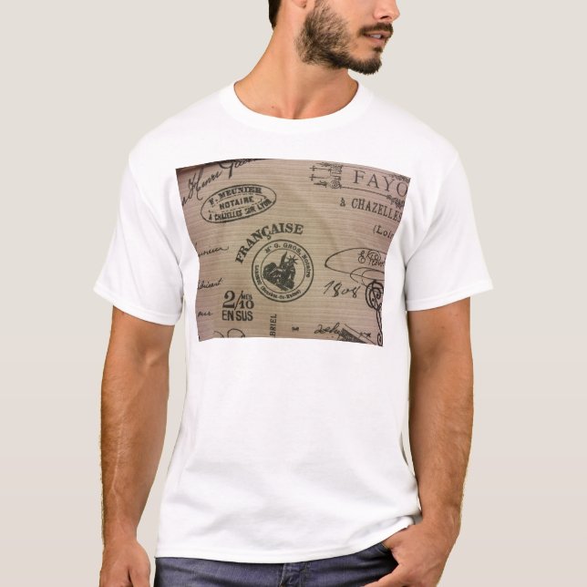 T-shirt Timbres de voyage français (Devant)