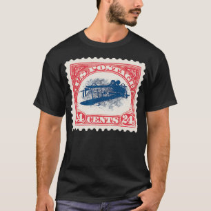 T-shirt Timbres Jenny inversés 24 Cent Rare 1918 Postage a