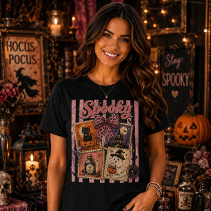 T-shirt Timbres Postaux Mignons et Effrayants d'Halloween