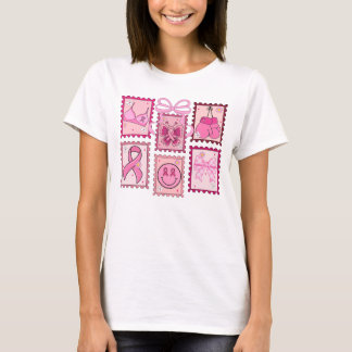 T-shirt Timbres-poste Ruban d'art pour la sensibilisation