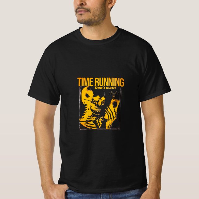 T-shirt Time Is Running-Minimalist Clock & Life Concept  (Devant)