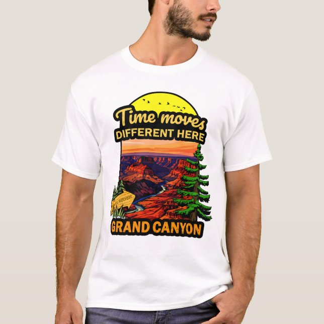 T-shirt Time Moves Differently Here – Canyon Nature Hiking (Devant)