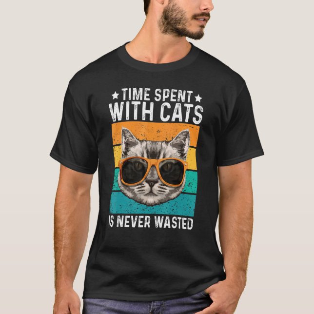T-shirt Time Spent With Cats Is Never Wasted Cat Owner Ani (Devant)