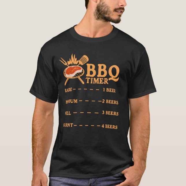 T-shirt Timer barbecue, Amateurs De Barbecue, Cadeaux Gril (Devant)