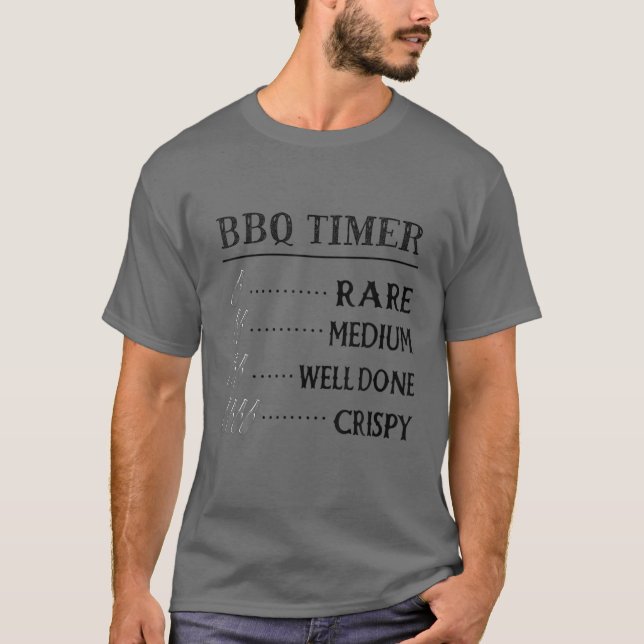 T-shirt Timer barbecue, bière amusante Boire Fumée Viande  (Devant)