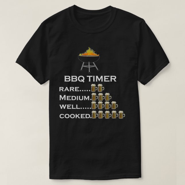 T-shirt Timer BBQ, Par Bières, Grill, Par Yoray (Design devant)