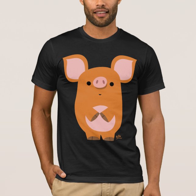 T-shirt timide de coutume de porc de bande (Devant)
