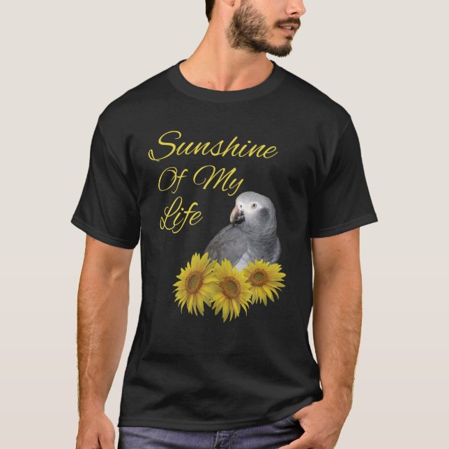 T-shirt Timneh African Grey Parrot Sunshine Sunflower T Sh (Devant)