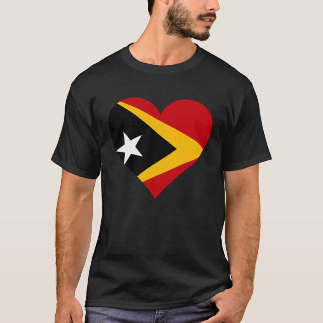 T-shirt Timor-Leste Drapeau Coeur Timor-Leste Dons Amour T (Devant)