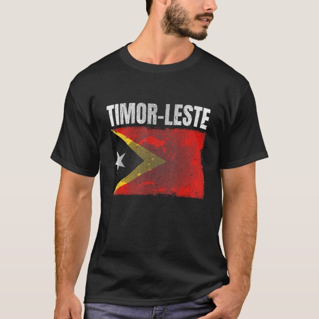 T-shirt Timor Oriental En Situation Désespérée Drapeau Gra (Devant)