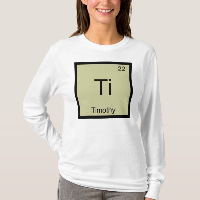 T-shirt Timothy Nom Chimie Élément Tableau périodique (Devant)