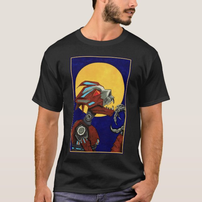 T-shirt Tin Hurle le Loup-Garou Robotique (Devant)
