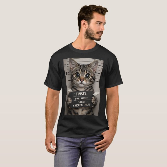 T-shirt Tinsel le chaton de Noël (Devant entier)