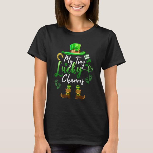 T-shirt Tiny Lucky Charms Shamrock Irish Mom St patricks d (Devant)