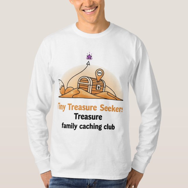 T-shirt Tiny Treasure Seekers - Family Geocaching Treasure (Devant)