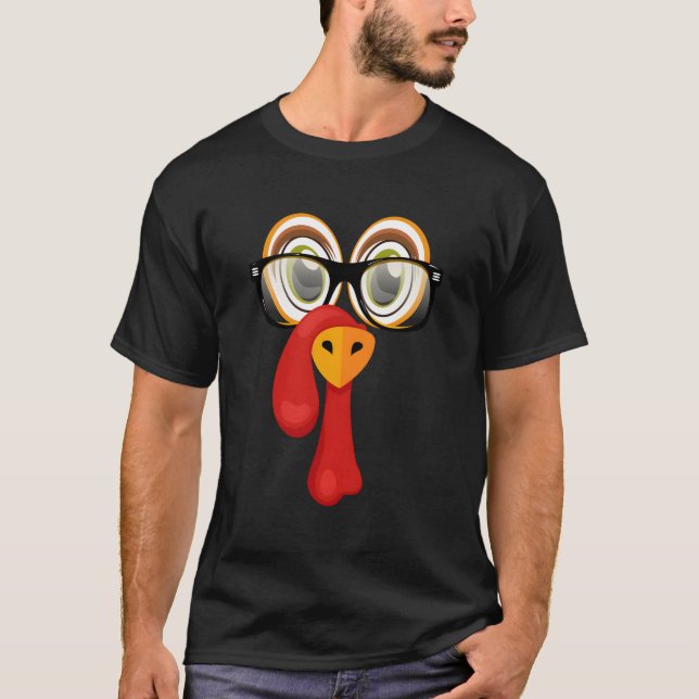 T-shirt Tiny Turquie Visage & Lunettes Costume Pour Thanks (Devant)