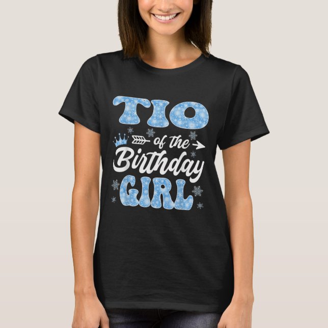 T-shirt Tio Of The Birthday Girl Snowflakes Winter Christm (Devant)