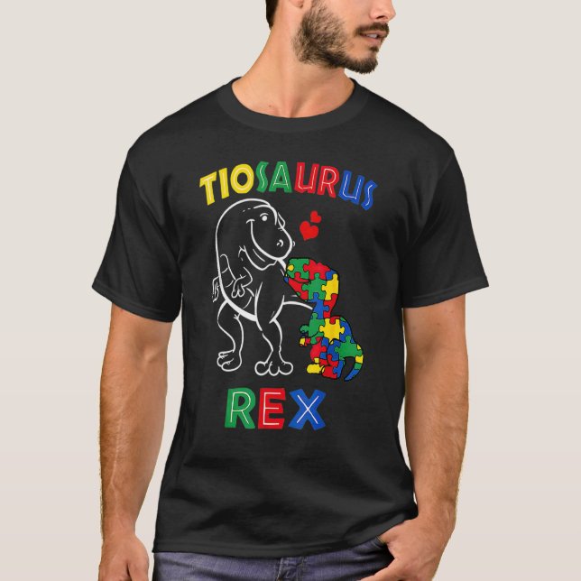 T-shirt Tiosaurus Sensibilisation à l'autisme Tio Dinosaur (Devant)
