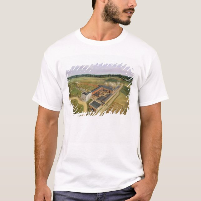 T-shirt Tiptree Hall et ferme, Essex, c.1850-60 (huile sur (Devant)