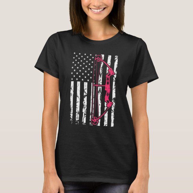 T-shirt Tir à arc à boue composé États-Unis Drapeau améric (Devant)