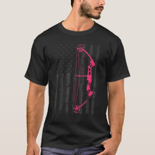 T-shirt Tir à l'arc Bow États-Unis Drapeau américain Bowhu