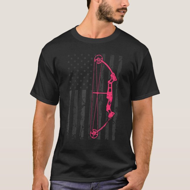 T-shirt Tir à l'arc Bow États-Unis Drapeau américain Bowhu (Devant)