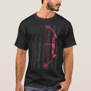 T-shirt Tir à l'arc Bow États-Unis Drapeau américain Bowhu
