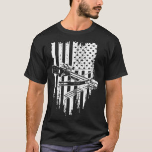 T-shirt Tir à l'arc Chasse Vintage américaine Drapeau Bow