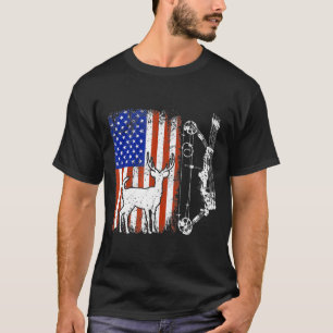 T-shirt Tir à l'arc Chasseur de cerfs Bow chasse nous drap