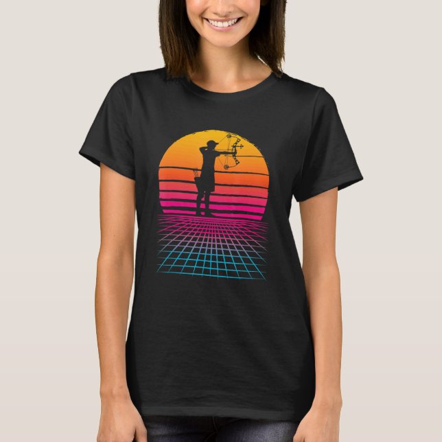 T-shirt Tir à l'arc Compound Bow Vaporwave Japonais esthét (Devant)