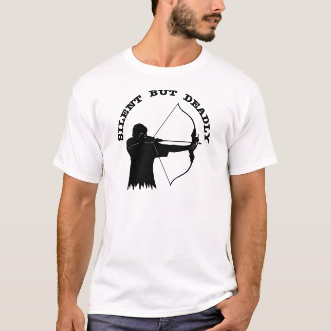 T-shirt Tir à l'arc de chasse d'arc silencieux mais (Devant)