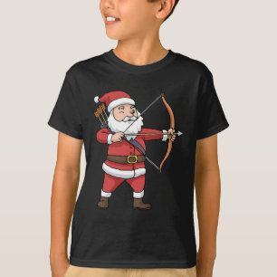T-shirt Tir à l'arc de Noël Chasse à la botte Santa Claus