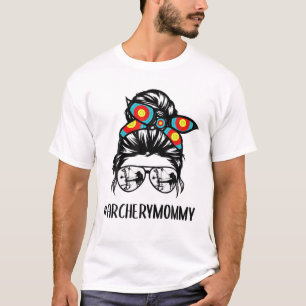 T-shirt Tir à l'arc Mommy Life Messy Bun Lunettes de cheve