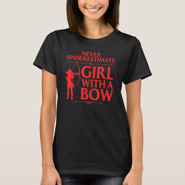 T-shirt Tir À L'Arc Pour Filles Femmes Bowhunter Fans De T (Devant)