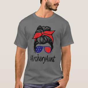 T-shirt Tir à l'Arc Tante Vie Messy Bun Lunettes de cheveu