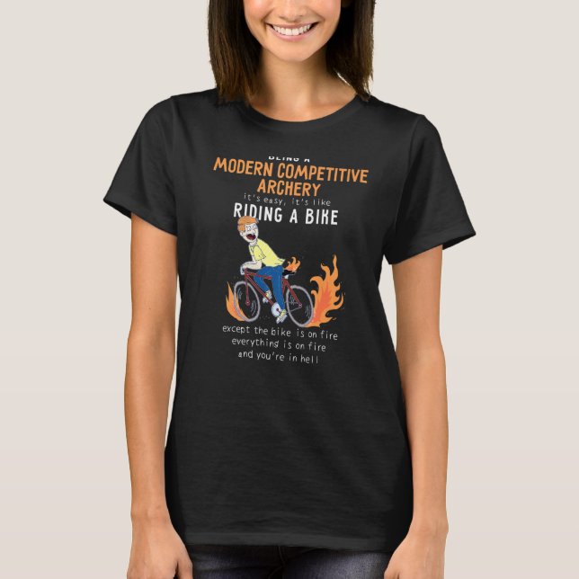 T-shirt Tir Concurrentiel Moderne Comme Vélo D'Équitation (Devant)