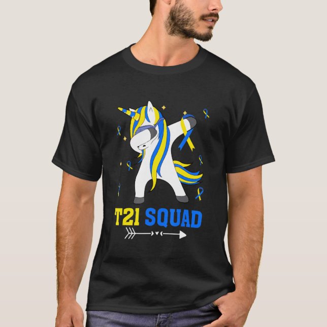 T-shirt Tir de sensibilisation au syndrome T21 Squad Dabbi (Devant)