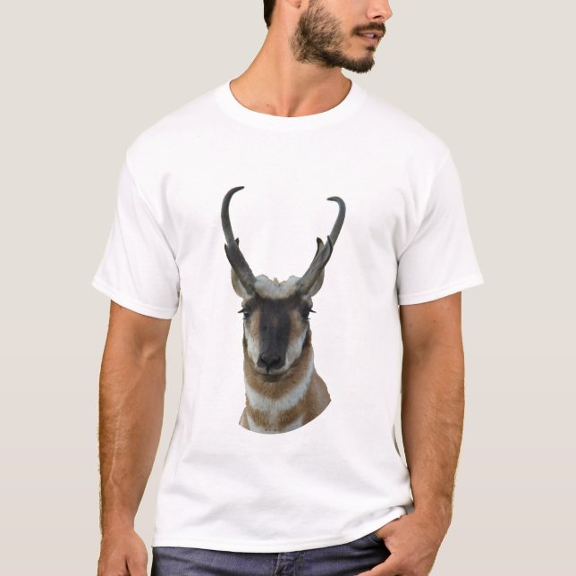 T-shirt Tir foncé de tête de mâle de visage d'antilope (Devant)